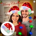 thumbnail image 3 of LED Light Up Christmas Hat Long Plush Santa Hats with Flashing Lights for Kids Adults New Year Festive Holiday Party Supplies, 3 of 9