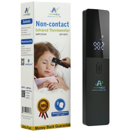 Amplim Medical Grade Non-Contact Forehead Thermometer for Adults and Kids, No-Touch Digital Baby Fever Thermometer, FSA HSA Approved