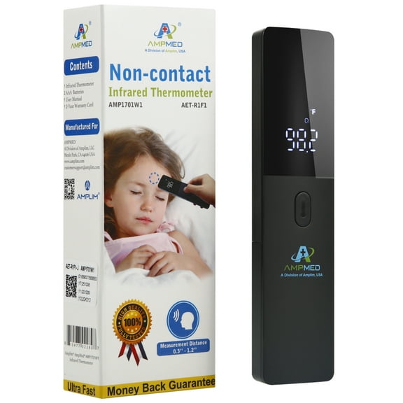 Amplim Medical Grade Non-Contact Forehead Thermometer for Adults and Kids, No-Touch Digital Baby Fever Thermometer, FSA HSA Approved