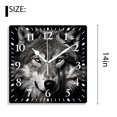 thumbnail image 2 of 14 Inch Wall Clock Battery Operated Silent Clock Decorative for Office, Kitchen, Outdoor, Living Room，Wolf Wild Animal Painting, 2 of 4