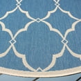 thumbnail image 3 of SAFAVIEH Beach House Sharla Geometric Indoor/Outdoor Area Rug, Blue/Creme, 4' x 4' Round, 3 of 6
