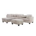 thumbnail image 2 of Benjara Ega 81 Inch Sectional Sofa, Chaise, Ottoman, Bluetooth Speakers, Beige, 2 of 6