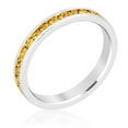 thumbnail image 1 of Precious Stars R01147R-V61-09 Precious Stars Rhodium Round-Cut Yellow Swarovski Crystals Stackable Ring, 1 of 4