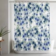 thumbnail image 5 of Navy Blue Roses Long Shower Curtain Set, Waterproof Shower Curtains for Bathroom, Spring Floral Elegant Pastoral Botanical Washable Fabric Bath Curtain for Bathtub Decoration with Hooks 72x84 Inches, 5 of 9