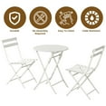 thumbnail image 4 of SEGMART 3-Piece Patio Bistro Set, Folding Outdoor Patio Furniture Sets, 1 Metal Folding Patio Table and 2 Chairs Indoor and Outdoor for Patio, Yard, Garden, White, 4 of 8