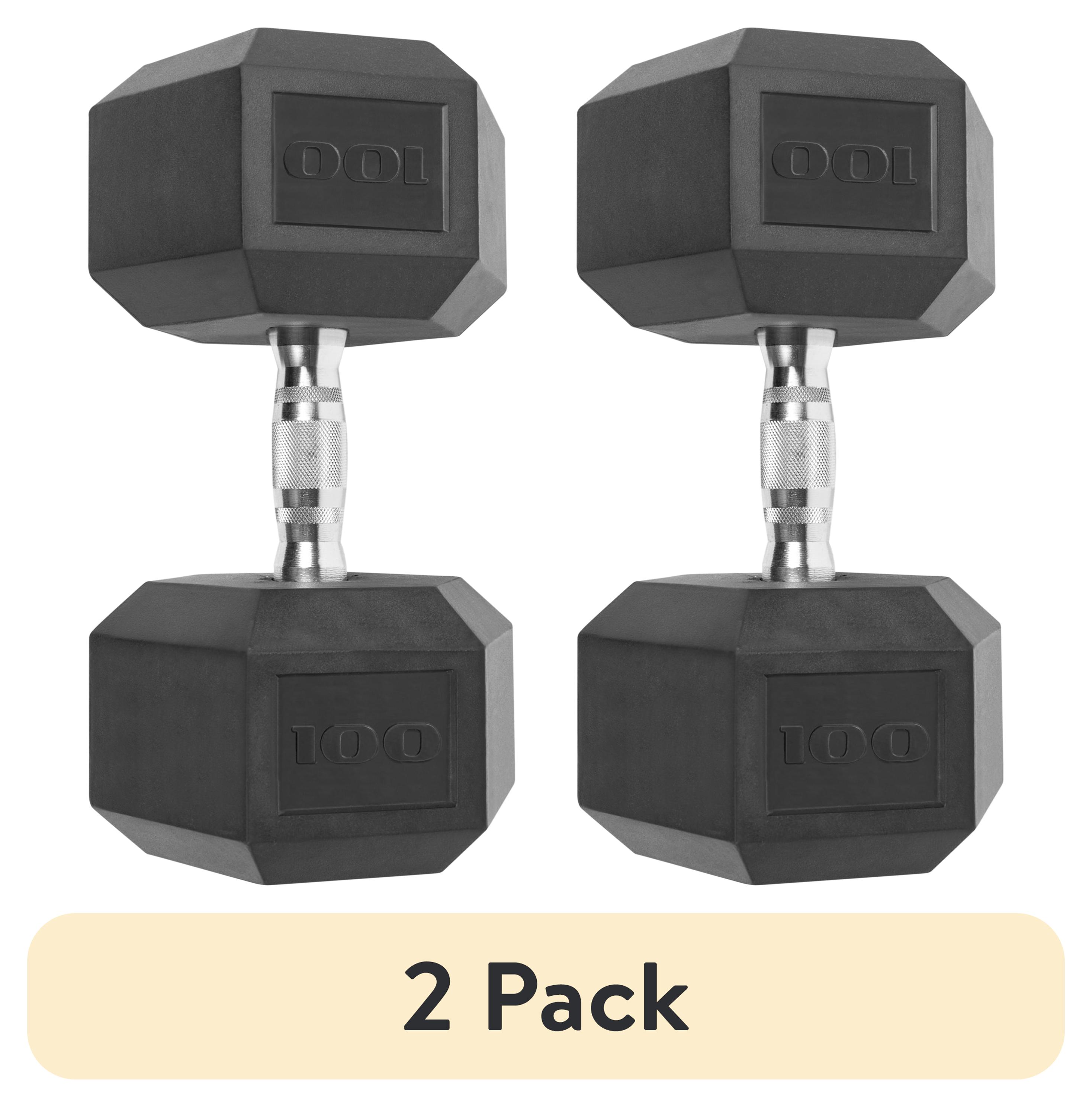 (2 pack) CAP Barbell, 100lb Coated Hex Dumbbell, Single