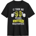 thumbnail image 2 of Camisetas de algodón para hombre, divertidas, de broma de 90 años, para el 90.º cumpleaños, informales, básicas, de cuello redondo y manga corta., 2 of 6