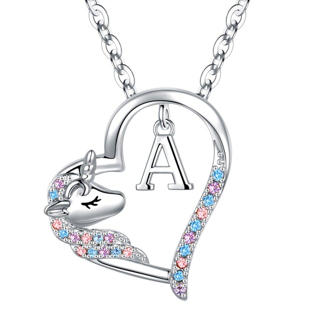 Set de collar y pendientes Anoup Unicorn para niñas de 4 a 8 años