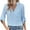Light Blue, variant on qolati Women's Striped Long Sleeve Shirts Casual V Neck Button Rolled Sleeve Tunic Blouse 2024 Summer Loose Beach Holiday Dressy Tee Tops