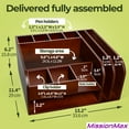 thumbnail image 2 of MissionMax Brown Bamboo Organizer with attached Upright File Holders, Paper Tray & Storage Bins, 2 of 7