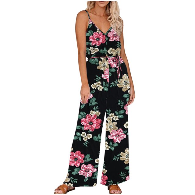 Mono largo suelto sin mangas con estampado de verano para mujer y mujer Fridja alkflakhf37252