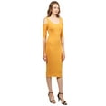 thumbnail image 2 of FashionOutfit Women's Solid Soft Stretch Ribbed Cut out Shoulder Bodycon Midi Dress, 2 of 4