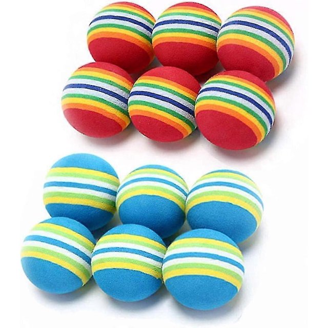 12 piezas de bolas de Juguete de arco iris Yashi para gatos, Juguete interactivo de espuma EVA suave