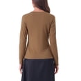thumbnail image 3 of INSPIRE CHIC Women's Tie Front Long Sleeve Ruffled Hem Open Front Knit Cardigan S Khaki, 3 of 6