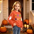 thumbnail image 5 of CYRBOKO Girls Halloween Sweatshirt 10-12, Pullover Crew Neck Long Sleeve Casual Holiday Top Orange, 5 of 7