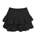 thumbnail image 6 of vigerkar Womens Flowy Ruffle Tiered Shorts Elastic High Waist Pleated Mini Skirt Boho Crochet Skort Black, L, 6 of 9