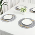 thumbnail image 7 of Unique Bargains Set of 6 Round Placemats for Kitchen Dining Table Decor Gray, 7 of 7