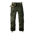 thumbnail image 4 of Men's Cargo Pants Work Camo Cotton Casual Combat Wild Outdoor Ripstop Trousers with 8 Pockets Army Green XL, 4 of 6