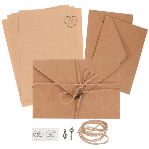 OUNONA Vintage Letter Writing Kit 2 Sets with Decorative Papers, Envelopes for Personal Correspondence and Crafting