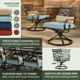 thumbnail image 6 of Hanover Montclair 11-Piece Dining Set with 10 Swivel Rockers, Ocean Blue, 6 of 13