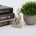 thumbnail image 5 of Uadme Estatua Tallada, Estatua De Buda Sentado Meditando, Estatuilla Tallada, Artesanía para Decoración del Hogar, Adorno De Mesa(Gris), 5 of 8