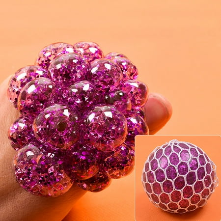 OZS Mesh Squishy Balls Stress Relief Squeeze Grape Balls Relieve Pressure Balls Hand Fidget Toy