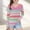 Pink, variant on Piuwrlz Long Sleeve T-Shirt for Kids Girls Boys Cotton Shirts Printed Stripe V-neck V-neck T Shirt Tops Blue Size 4 Years
