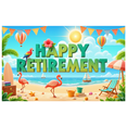 thumbnail image 6 of Colorful Design Retirement Banner Beach Elements Tropical Theme Vacation Scene for Retirement Party Beach Party Holiday Celebration, 6 of 8