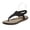 Black, variant on Womens Comfortable Open Toe Flat Sandals with Elastic Back Strap Brown 37