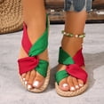 thumbnail image 4 of HOWPAY Womens Sandals Non- Open Toe Casual Flat Sandals on Lightweight Summer Outdoor Beach Adjustable Strap Slingback Shoes Red 43, 4 of 9