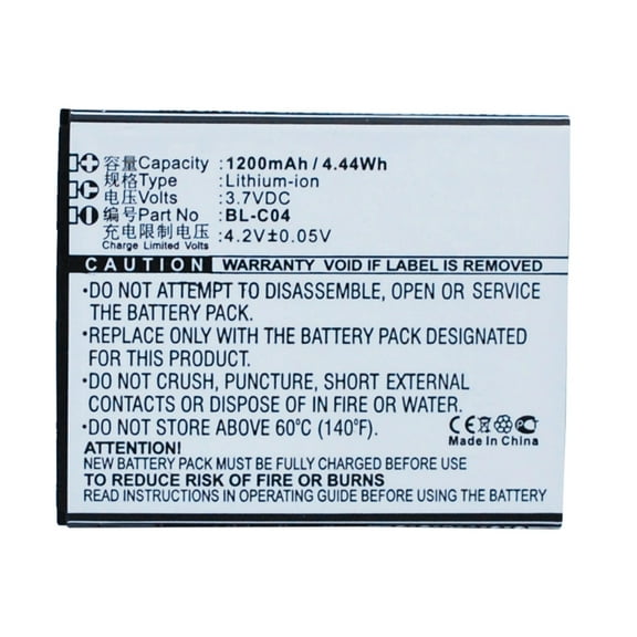 Batteries N Accessories BNA-WB-L3259 Cell Phone Battery - Li-Ion, 3.7V, 1200 mAh, Ultra High Capacity Battery - Replacement for DOOV BL-C04 Battery