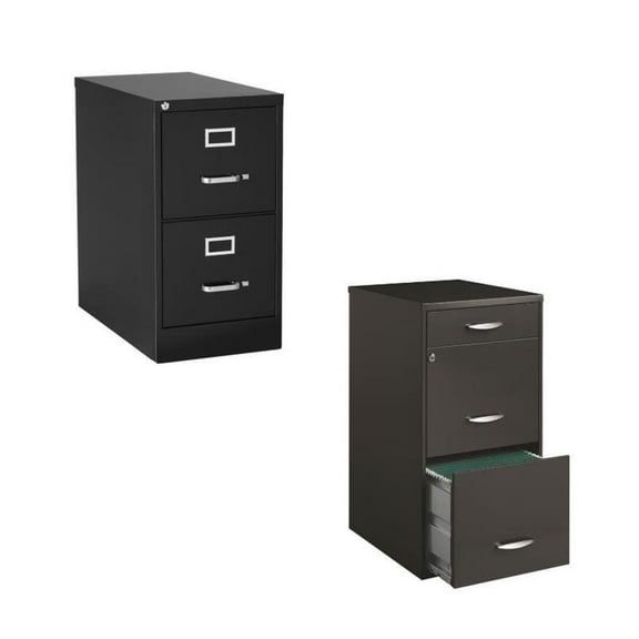 (Value Pack) 2 Drawer Letter File Cabinet and 3 Drawer File Cabinet