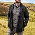 thumbnail image 3 of Cárdigan de otoño e invierno para hombre, suéter de punto ajustado de manga larga de color sólido, suéter para hombre, 3 of 6