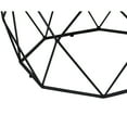 thumbnail image 4 of Round Wooden Coffee Table with Geometric Cutout Iron Base, Black and Brown- Saltoro Sherpi, 4 of 5