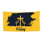 Happy Good Friday Day Banner Backdrop Porch Sign 35 x 70 Inches Holiday Banners for Room Yard Sports Events Parades Party