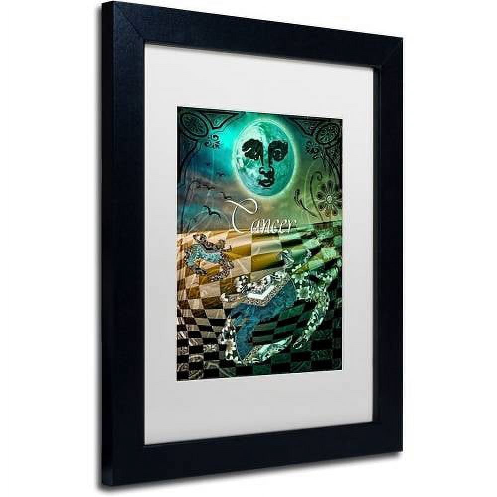 Trademark Fine Art "Art Nouveau Zodiac Cancer" Canvas Art by Color Bakery White Matte, Black Frame