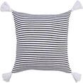 thumbnail image 2 of Laddha Home Designs Handwoven Striped Cotton Throw Pillow Cover - 20" - White and Black, 2 of 9