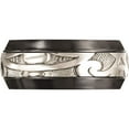 thumbnail image 4 of Titanium/Silver Two-Tone Edward Mirell Black Ti & Sterling Silver Inlay Polished Scroll Ring (Size 12.5) Made In United States emr300-12.5, 4 of 5