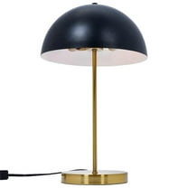 Dome Shade Metal Table Lamp in Black and Gold