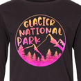 thumbnail image 4 of Inktastic Glacier National Park Montana Pink Mountains Long Sleeve Youth T-Shirt, 4 of 5
