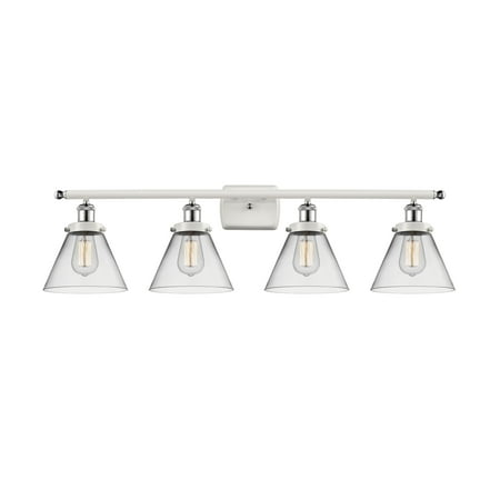 

Innovations Lighting 916-4W-11-38 Cone Vanity Cone 4 Light 38 Wide Vanity Light - White