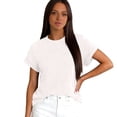 thumbnail image 6 of Lumtrix Womens Oversized T Shirts Summer Rolled Short Sleeve Tops Casual Loose Fit Basic Crew Neck Tees White 2XL, 6 of 6