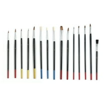 15 Piece Natural Hair Art Artist Paint Brush Brushing Tool Set Wooden Handle Wood