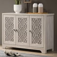 thumbnail image 3 of 29.5 In. H X 41.7 In. W Dusty Grey Oak Wood Shoe Storage Cabinet With 3 Doors, 3 of 5