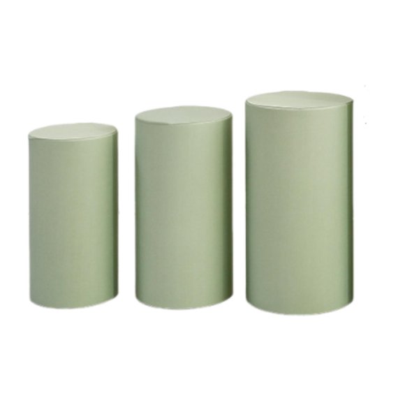 3x Cilindros de pedestal de cilindros cubiertas de pilar de pilar de de pilares de pilares elegantes para eventos para eventos decoración del banquete Verde