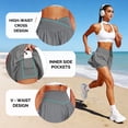 thumbnail image 4 of NELEUS Womens Athletic Shorts 2 in 1 Flowy Crossover Running Shorts with Pockets Workout Shorts,Light Gray,US Size XL, 4 of 8