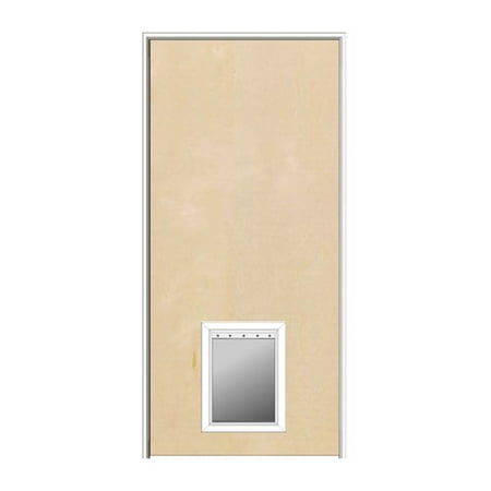 Verona Home Design Birch Flush Interior Door With Pet Door