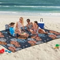 thumbnail image 5 of Extra Large Picnic Beach Blanket Waterproof Sand Proof Portable Outdoor Mat Colorful Flower and Pearls 80x118, 5 of 9