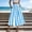 Light Blue, variant on Womens High Waist Skirt- Flowing A-Line Striped Ankle-Length Elastic Waist Vacation Midi Skirt Pink Size 2XL