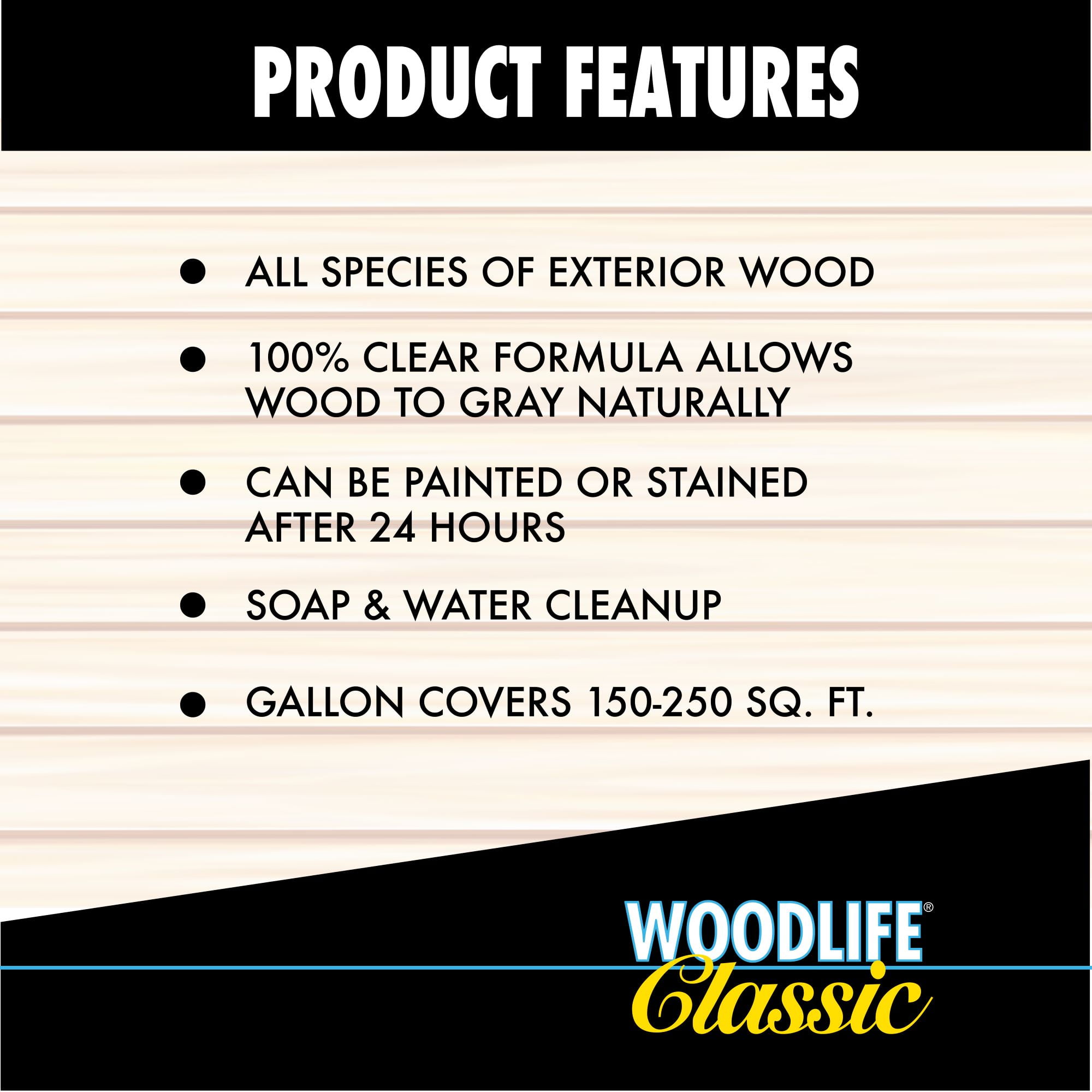 4 Pack, Clear, Wolman Woodlife Classic Exterior Wood Preservative Above Ground- Gallon